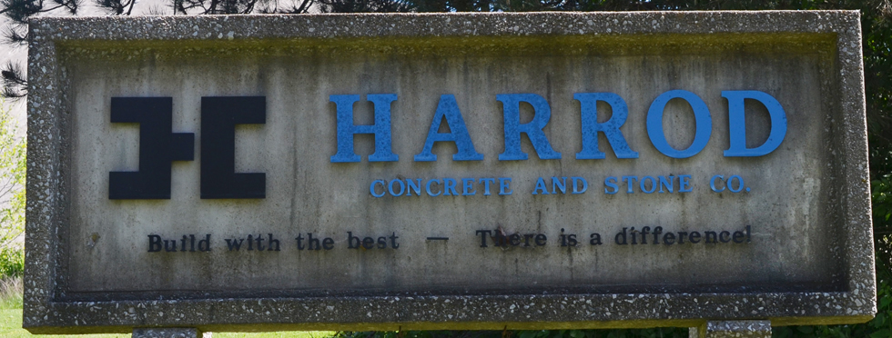 harrod concrete sign at office