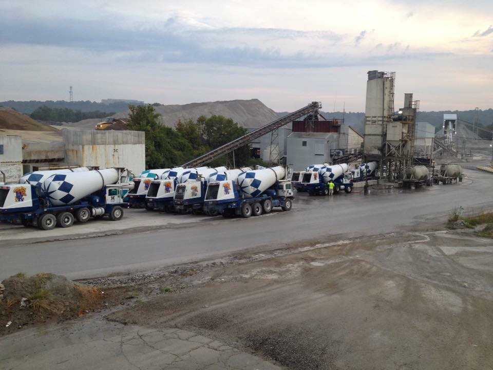 concrete mixers in the yard
